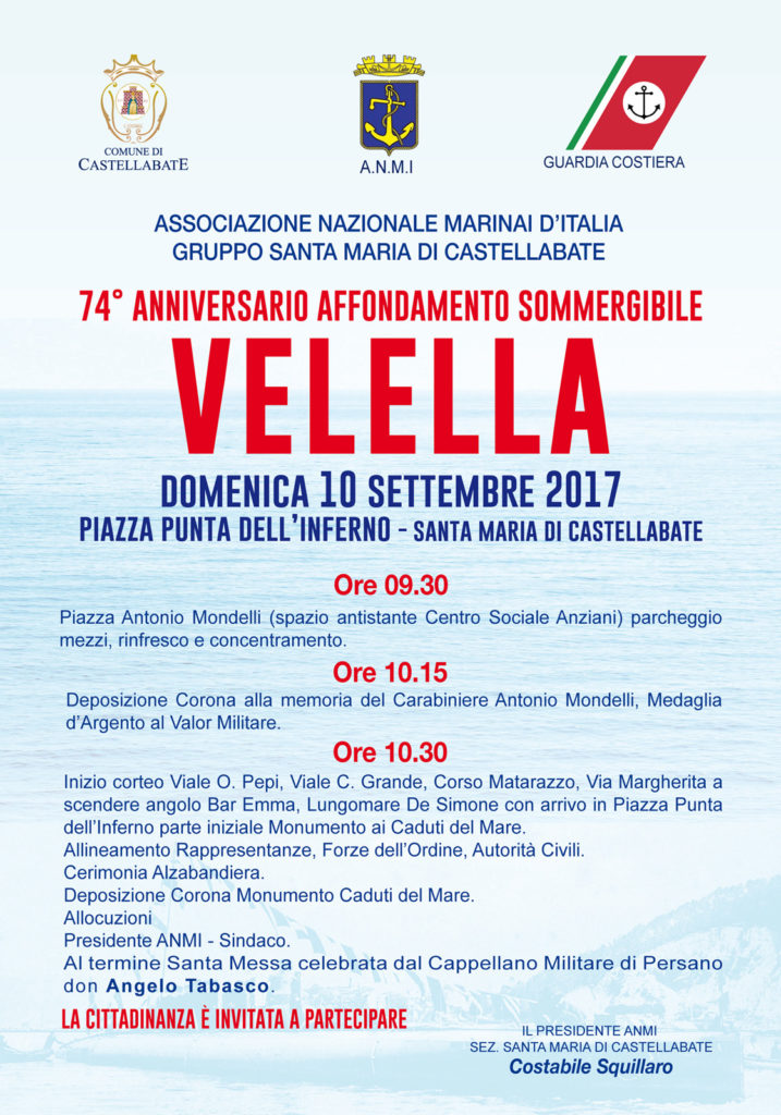 commemorazione 74° anniversario velella